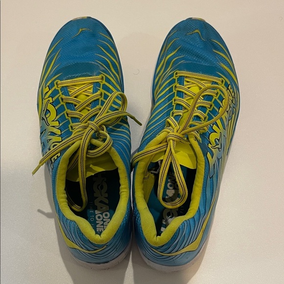 Hoka One Evo Spike XC Spike Cross Country Vibrant Blue and Lime Athletic Shoes